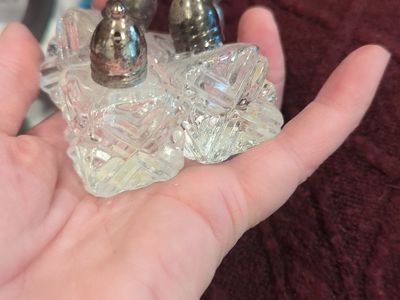 Vintage Clear Pressed Glass Salt and Pepper Shakers