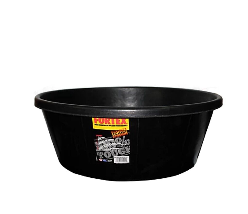 Tuff Stuff 15 gal. Round Livestock Feeder, Black