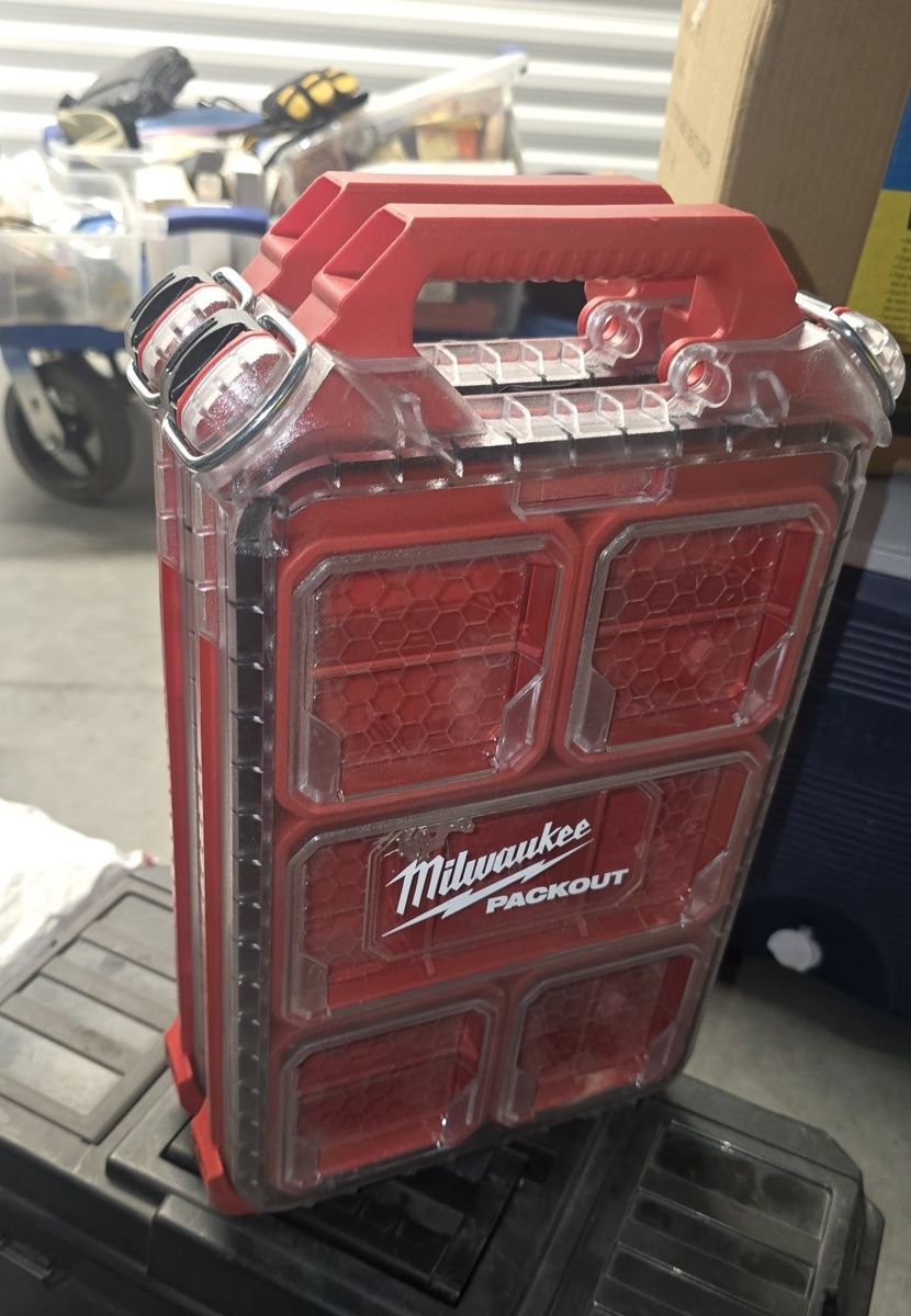 2 for $50! - Milwaukee PACKOUT 48-22-8430 Compact Organizer Red/Clear Tool Box Storage System (asking price o.b.o.)