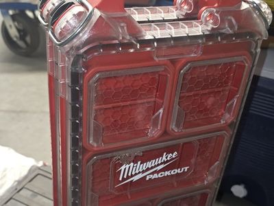 2 for $50! - Milwaukee PACKOUT 48-22-8430 Compact Organizer Red/Clear Tool Box Storage System (asking price o.b.o.)
