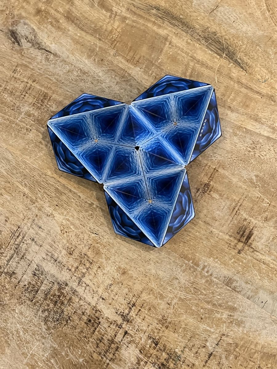 Blue Rose Fidget Cube Transforming Geometric Puzzle Toy