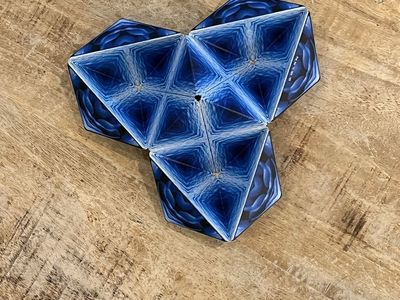 Blue Rose Fidget Cube Transforming Geometric Puzzle Toy