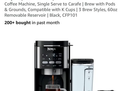 Ninja DualBrew Pro Hot & Iced Coffee Maker CFP101 - Single Serve & Carafe, K-Cup Compatible, Black