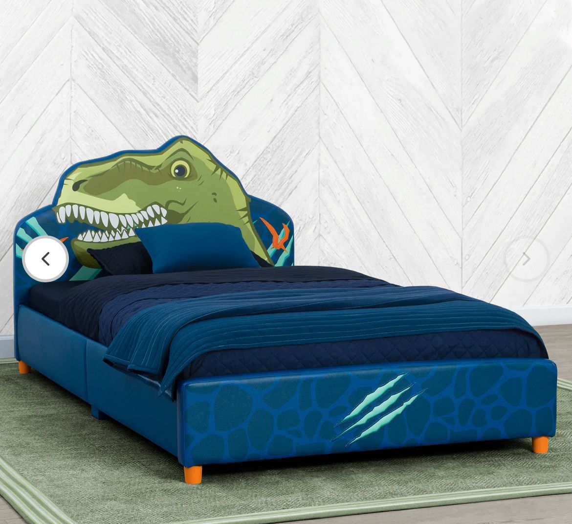 NEW Delta Children Dinosaur Upholstered Twin Bed