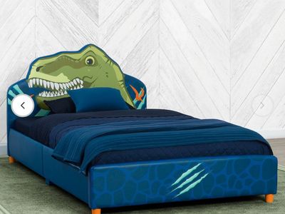 NEW Delta Children Dinosaur Upholstered Twin Bed