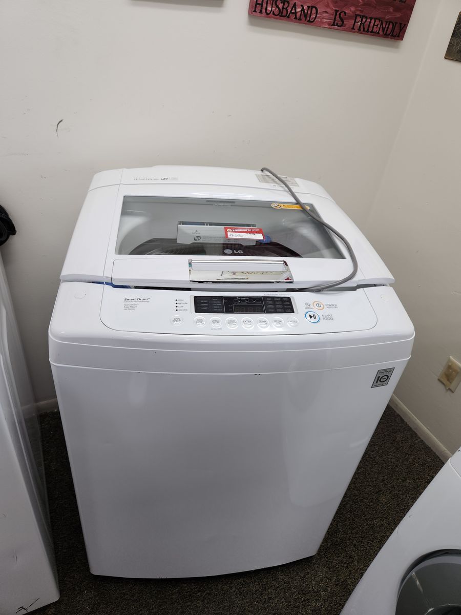 LG Direct Drive Smart Drum Top Load Washer, White