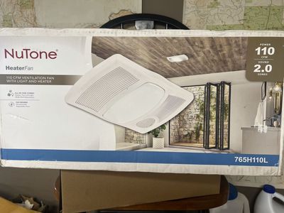 NuTone 765H110L HeaterFan 110 CFM Ventilation Fan with Light and Heater (White) BRAND NEW IN BOX! CASH ONLY.