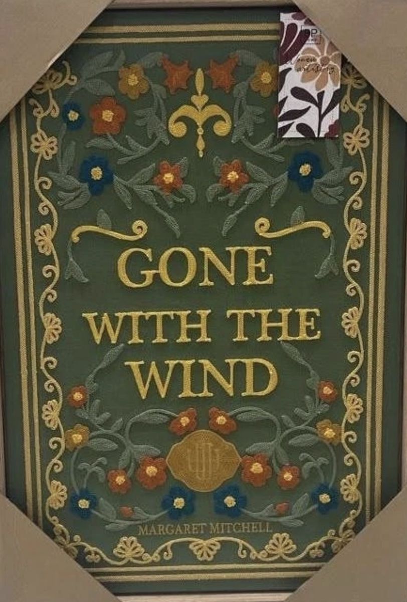Home Textile Gone With The Wind Embroidered Framed Wall Art 26”x18”