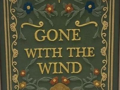 Home Textile Gone With The Wind Embroidered Framed Wall Art 26”x18”