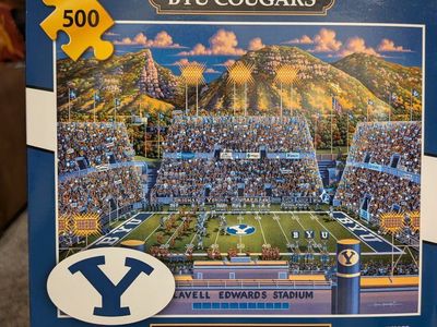 COMPLETE Dowdle BYU Cougars LaVell Edwards Stadium 500-Piece Jigsaw Puzzle 16x20 Inches