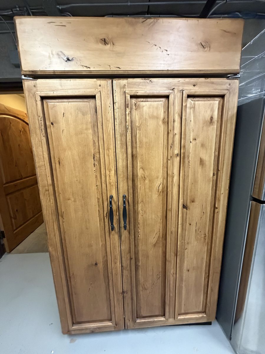 Sub-Zero 632 Built-In Refrigerator/Freezer with Custom Wood Panels