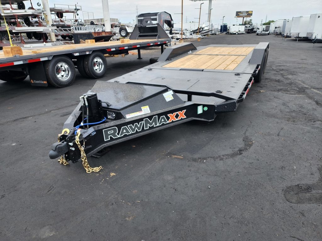 2026 RawMaxx 22' GTX Gravity Tilt 14K with Hydraulic Jack Flatbed Equipment Trailer