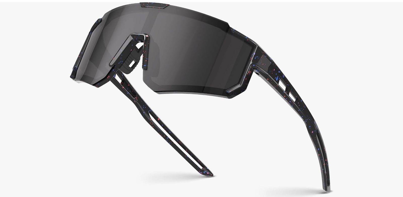 Fanshen Athletic Shield Sports Sunglasses with Splatter Frame