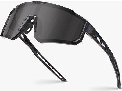 Fanshen Athletic Shield Sports Sunglasses with Splatter Frame