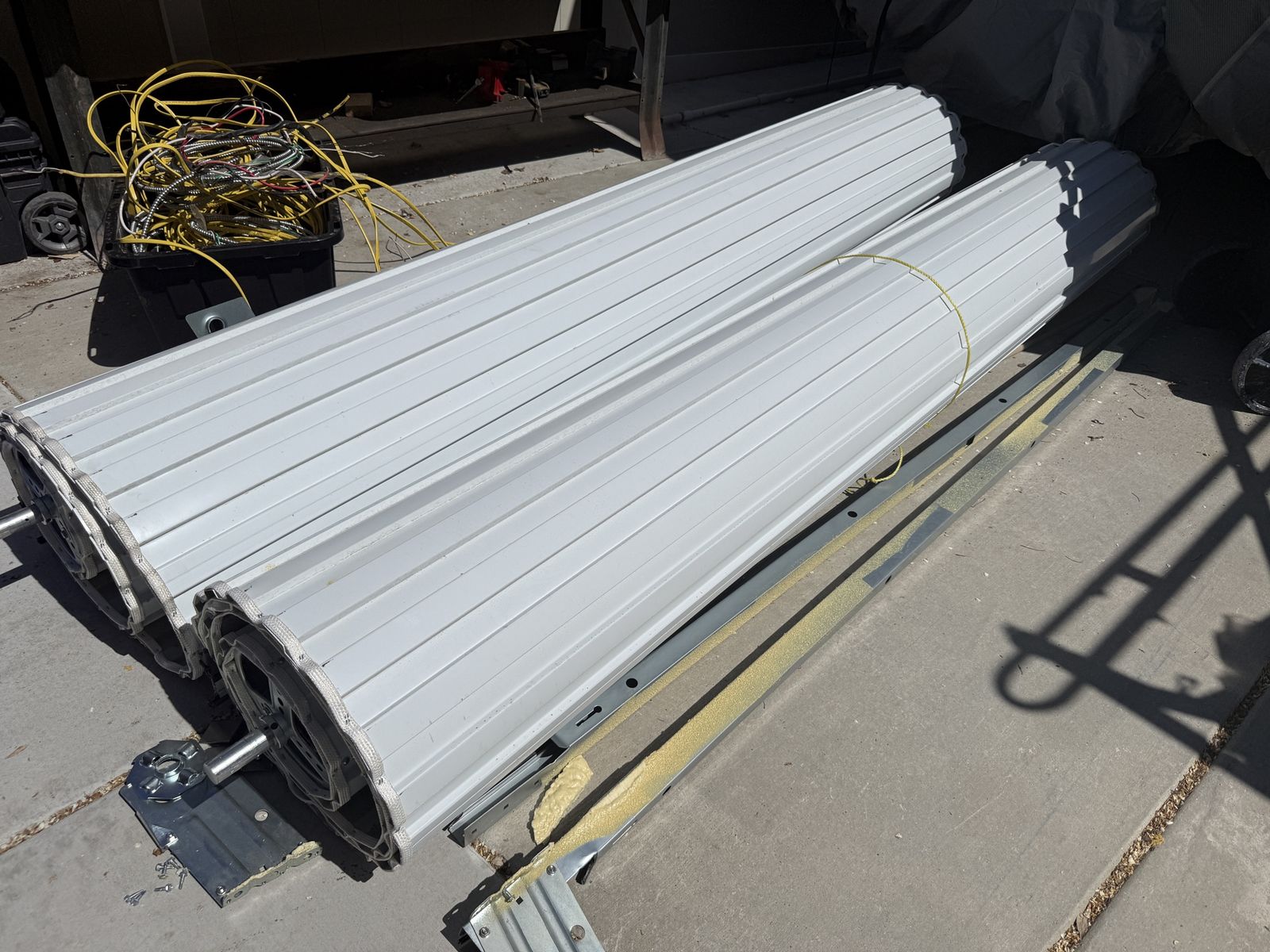 2 Rollup Garage Doors 9ft by 8ft White $400 each