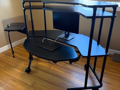 Large Black Multimedia Anthro Cart Desk