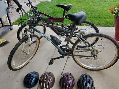 bike and helmets