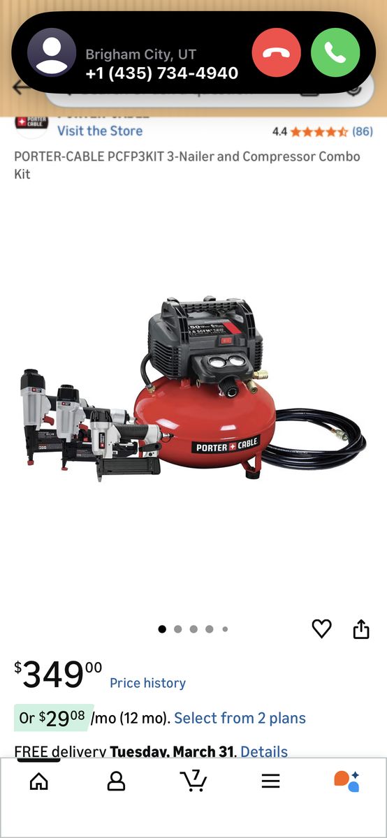 Porter Cable - Air Compressor With 3 Nailers