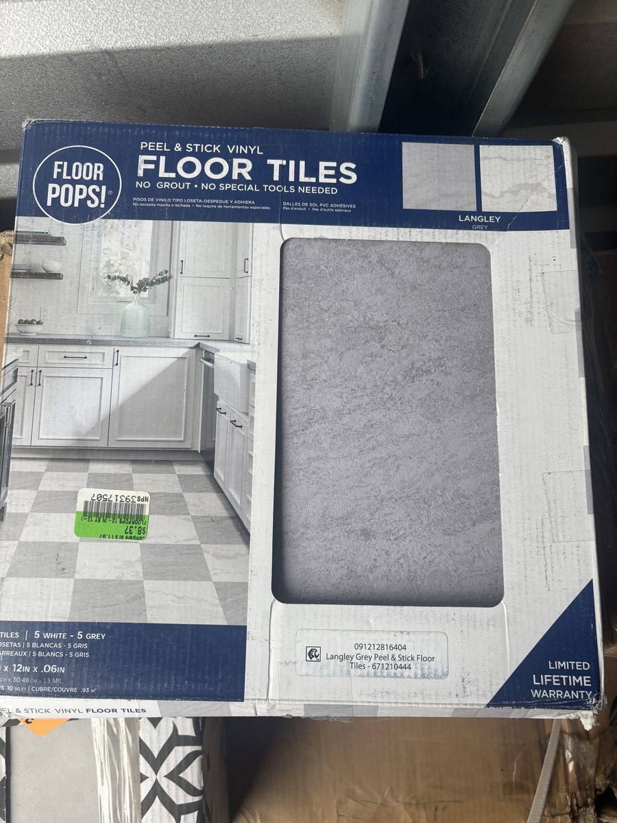 White-Grey Peel And Stick Tiles