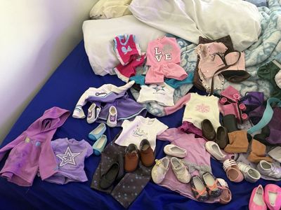 Over 100 items!!! American Girl Doll Clothes & Accessories Lot - Over 25 pairs of shoes, Mixed Styles, Good Condition