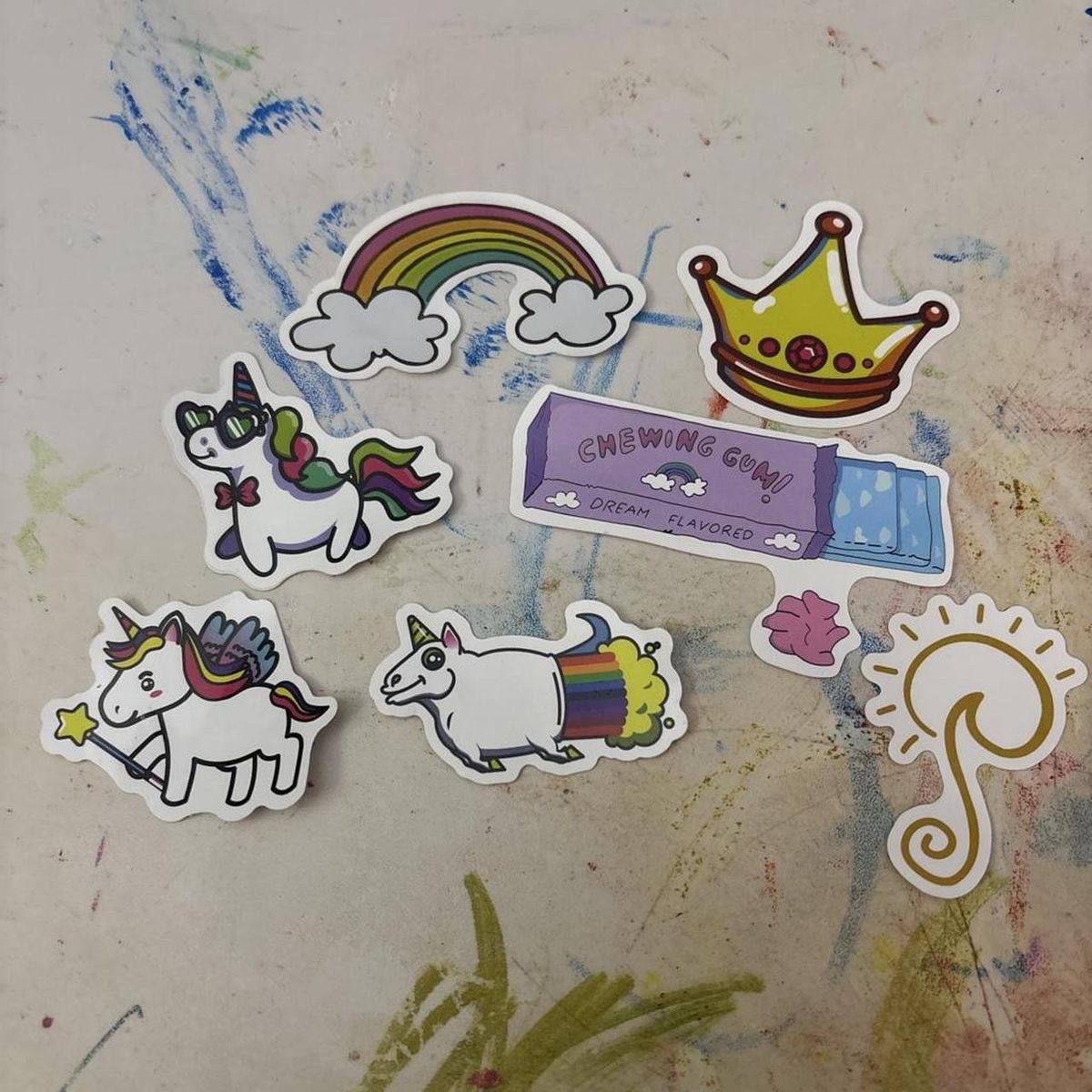 Set of 7 Unicorn Themed Stickers