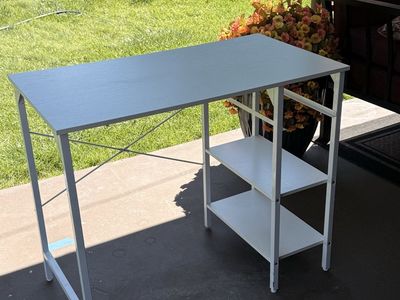 CubiCubi brand - White 35" Computer Desk with Storage Shelves