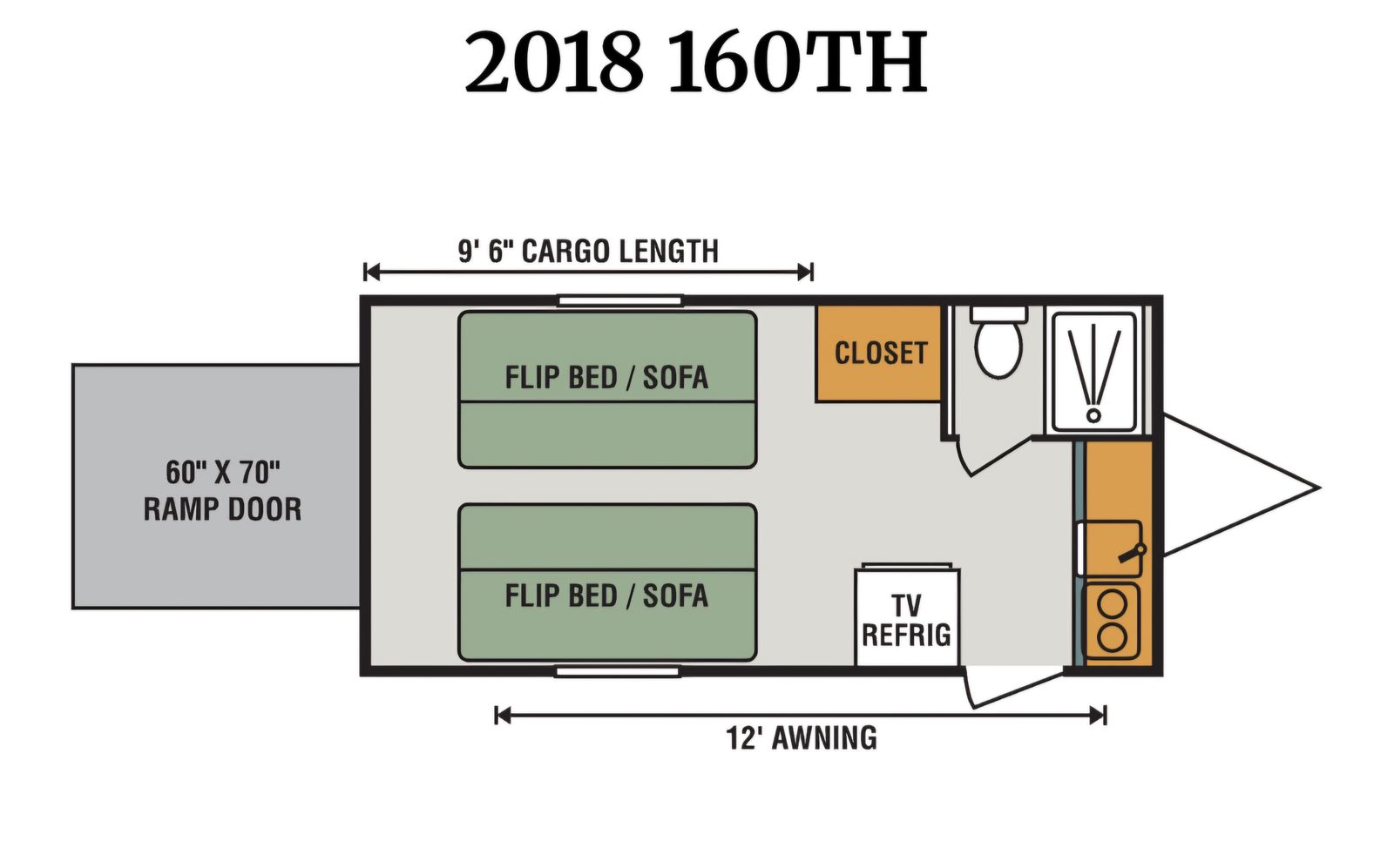 2018 KZ Sportsmen Classic 160TH Toy Hauler Travel Trailer
