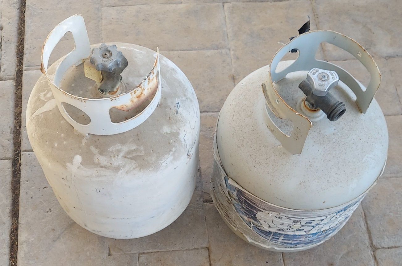 2 Five Gallon Propane Tanks for BBQ