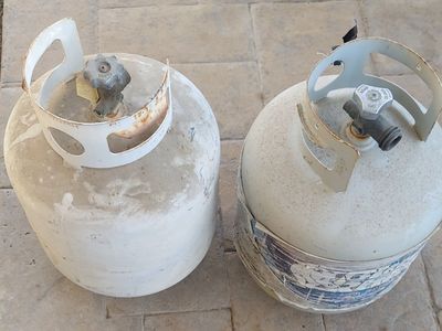 2 Five Gallon Propane Tanks for BBQ