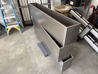 Set of 3 Steel Custom Made Rectangular Planters for Indoor/Outdoor Use