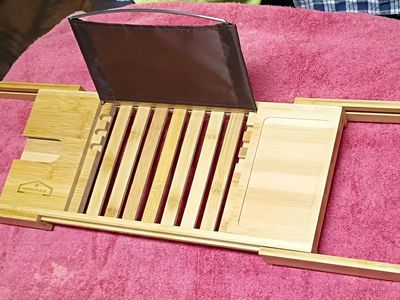 Expandable Bamboo Bathtub Caddy Tray