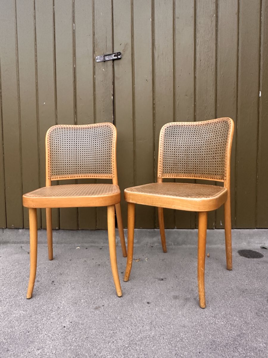 Vintage Mid Century Bentwood Cane Prague Chair 811 Stendig, Josef Hoffmann, MCM Dining Desk Chair