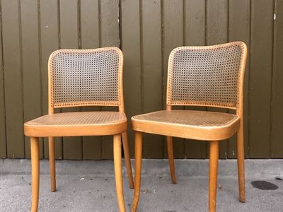 Vintage Mid Century Bentwood Cane Prague Chair 811 Stendig, Josef Hoffmann, MCM Dining Desk Chair