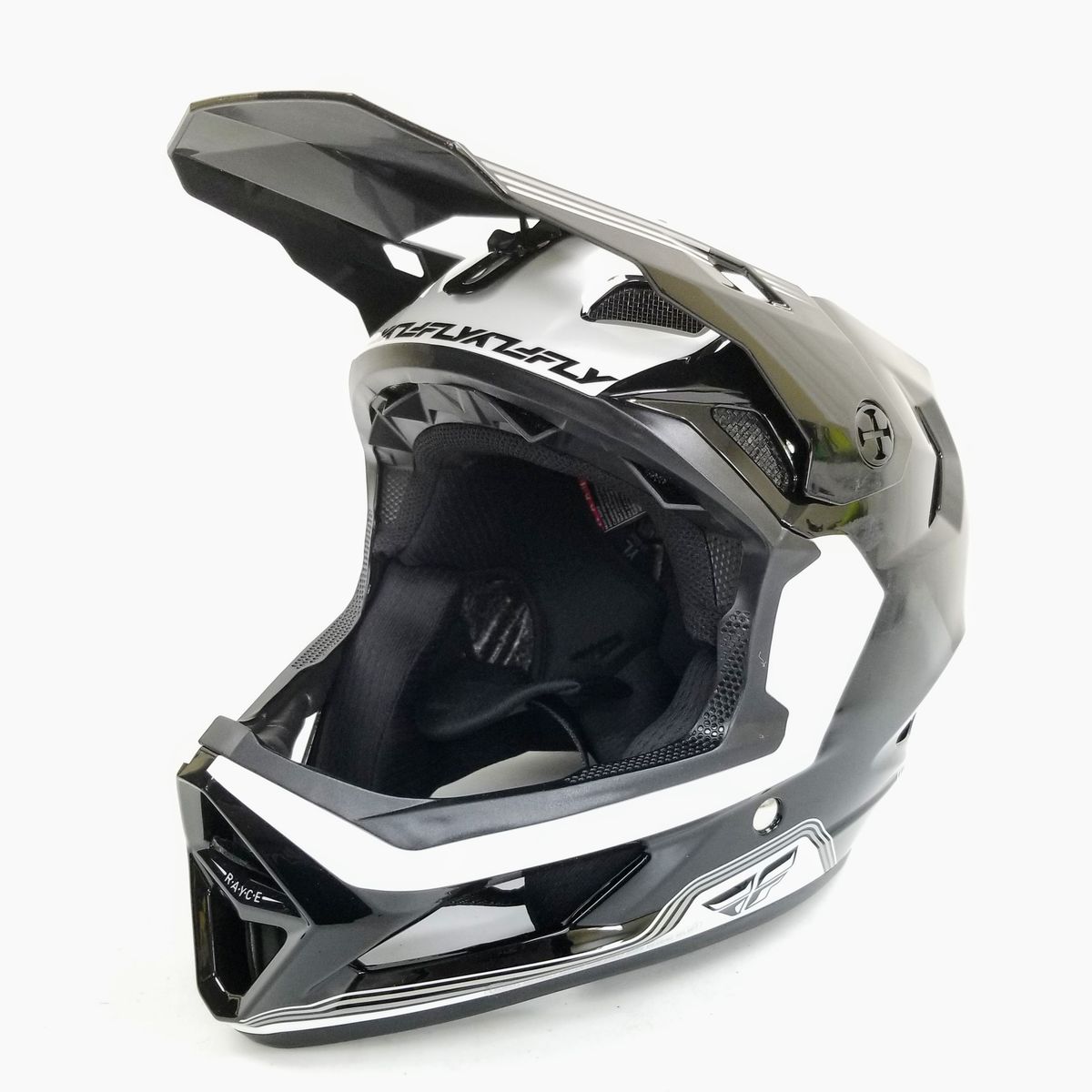 Fly Racing Youth-Large Rayce Repeat Bicycle Helmet Black/White (73-3620YL-L-R3-S4)