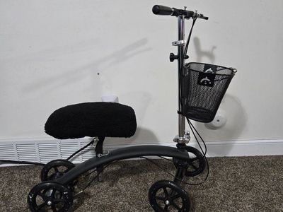 KneeRover Economy Knee Scooter Walker with Basket - Black, All-Terrain,