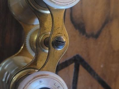 Vintage Lemaire Paris Mother of Pearl Brass Opera Glasses