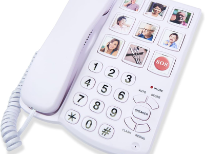 Excelltel Big Button Landline Phone with Photo Speed Dial & SOS
