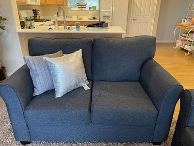 Blue Loveseat - Clean and Comfortable