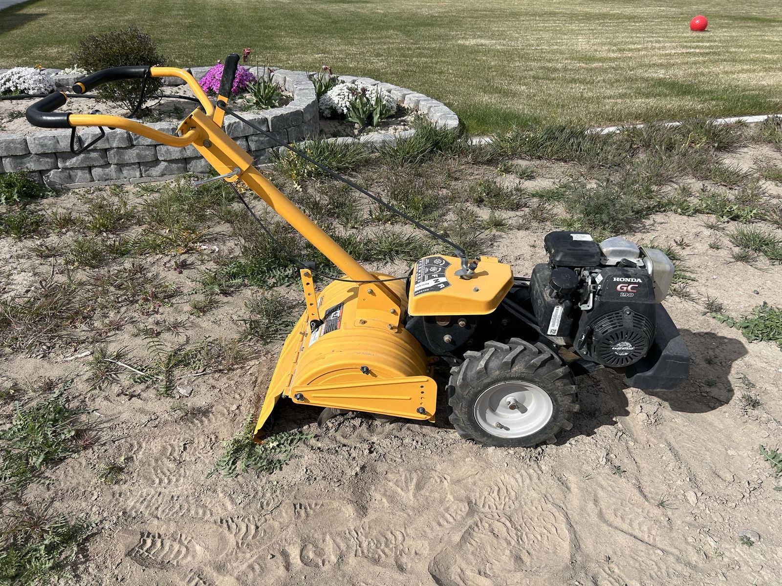 Honda GC160 Front Tine Tiller - Yellow, Gas Powered - Garden Cultivator