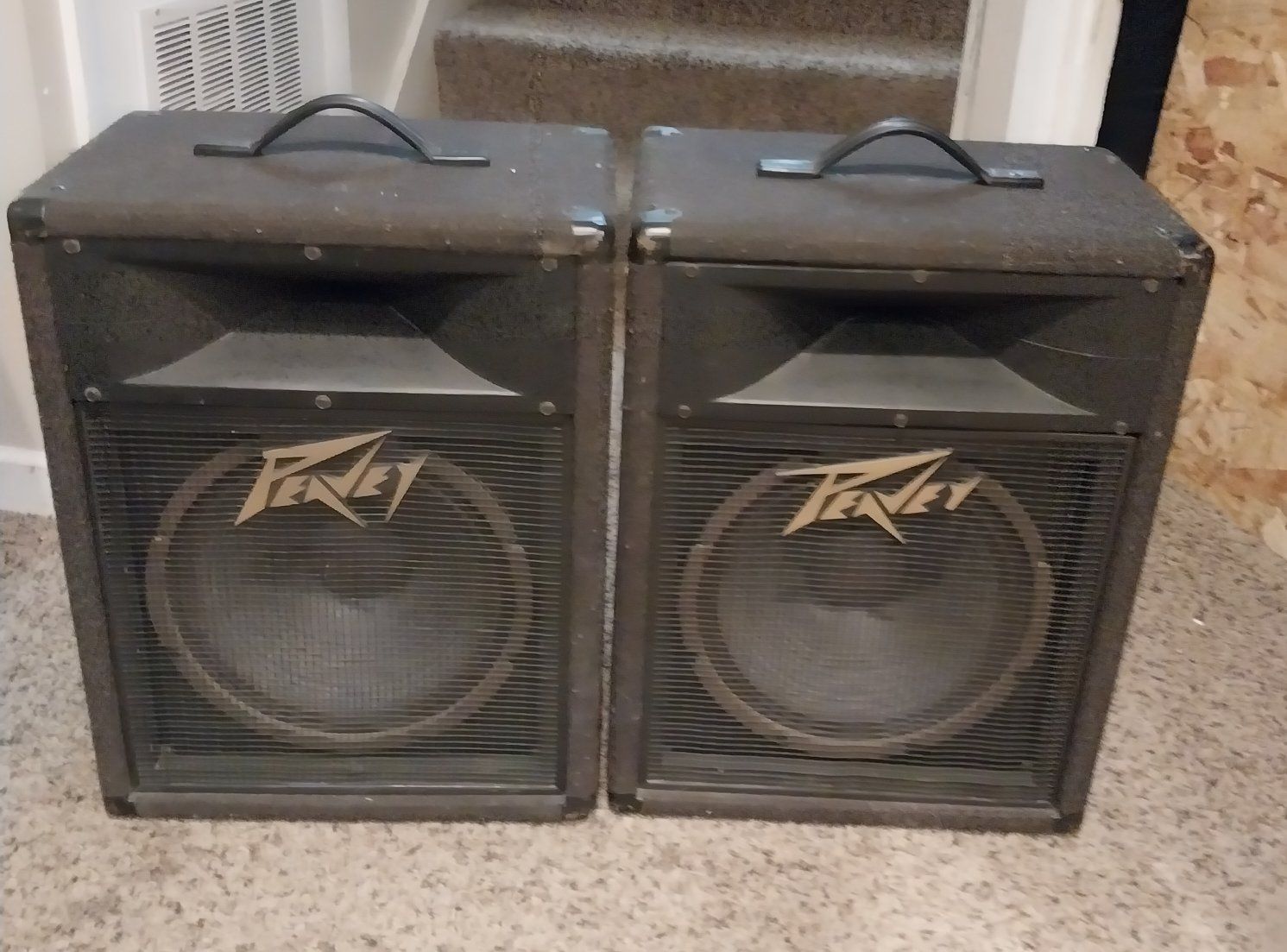 Pair of Vintage Peavey 112 PS Precision Transducer PA Speakers