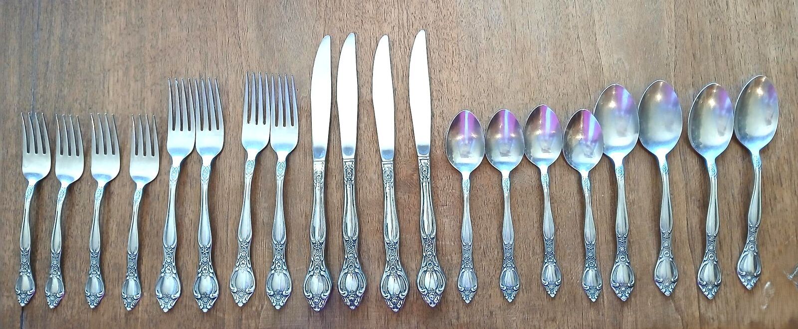 Stainless Flatware Four 5-Piece Place Setings