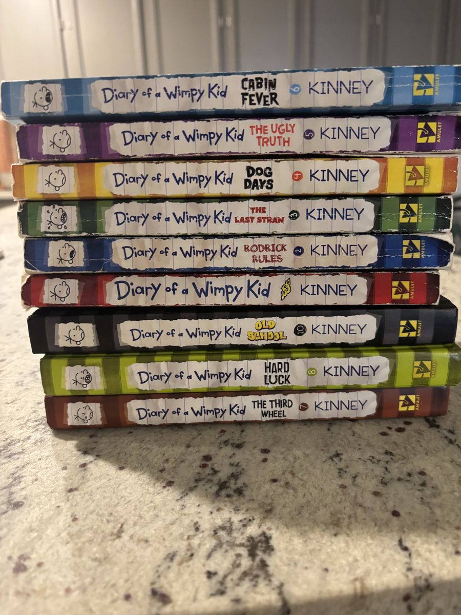 Diary of a Wimpy Kid Book Lot Set of 9 Books 1-10 by Jeff Kinney Paperbacks & Hardcovers