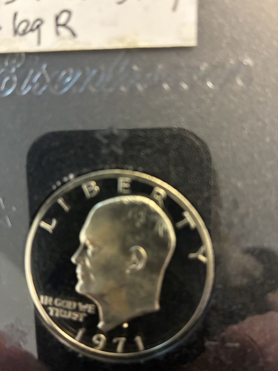 1971S  Uncirculated Eisenhower Silver Proof Dollar coin with mint error