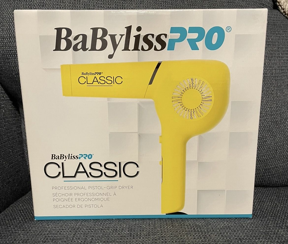BaBylissPRO Classic Professional Pistol-Grip Hair Dryer - Yellow