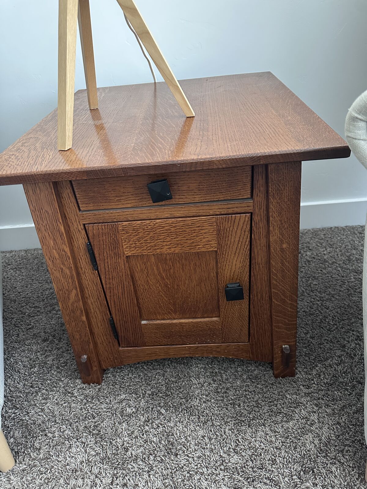 Solid oak side table