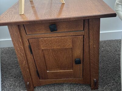 Solid oak side table