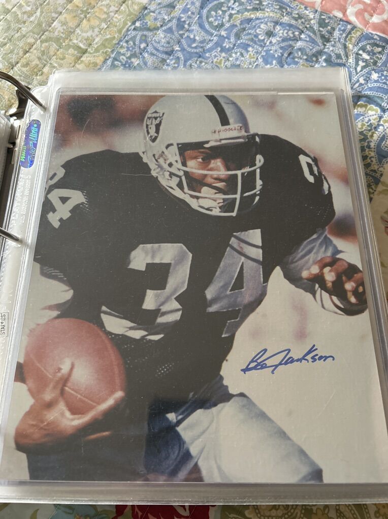 Bo Jackson Autograph Raiders Football 8x10 Auto