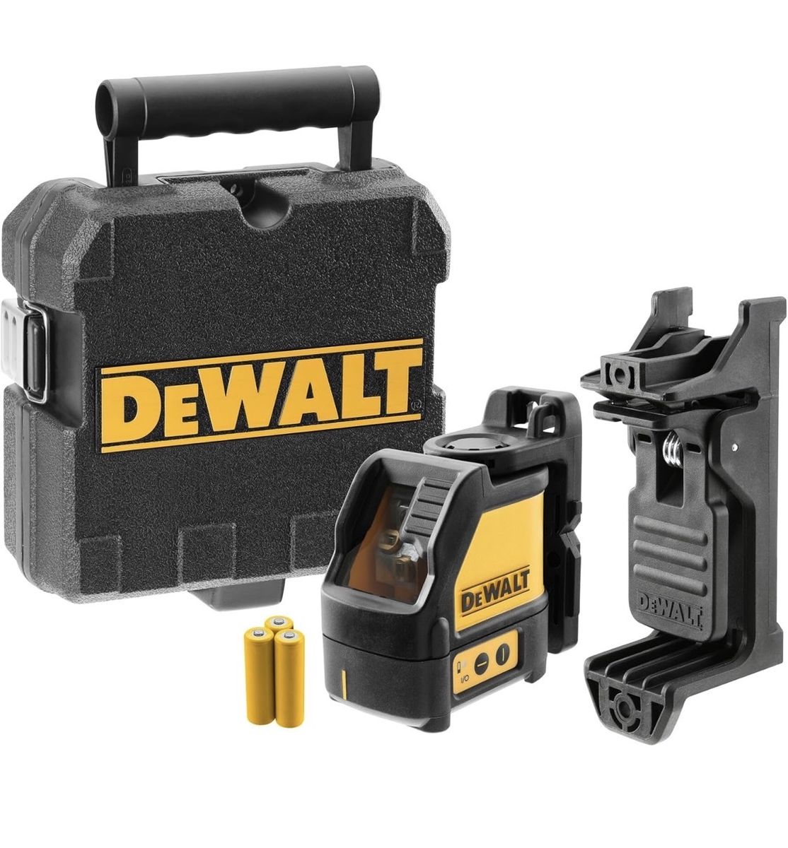 DEWALT Line Laser, Self-Leveling, Cross Line, Red Beam (DW088K). Tripod stand.