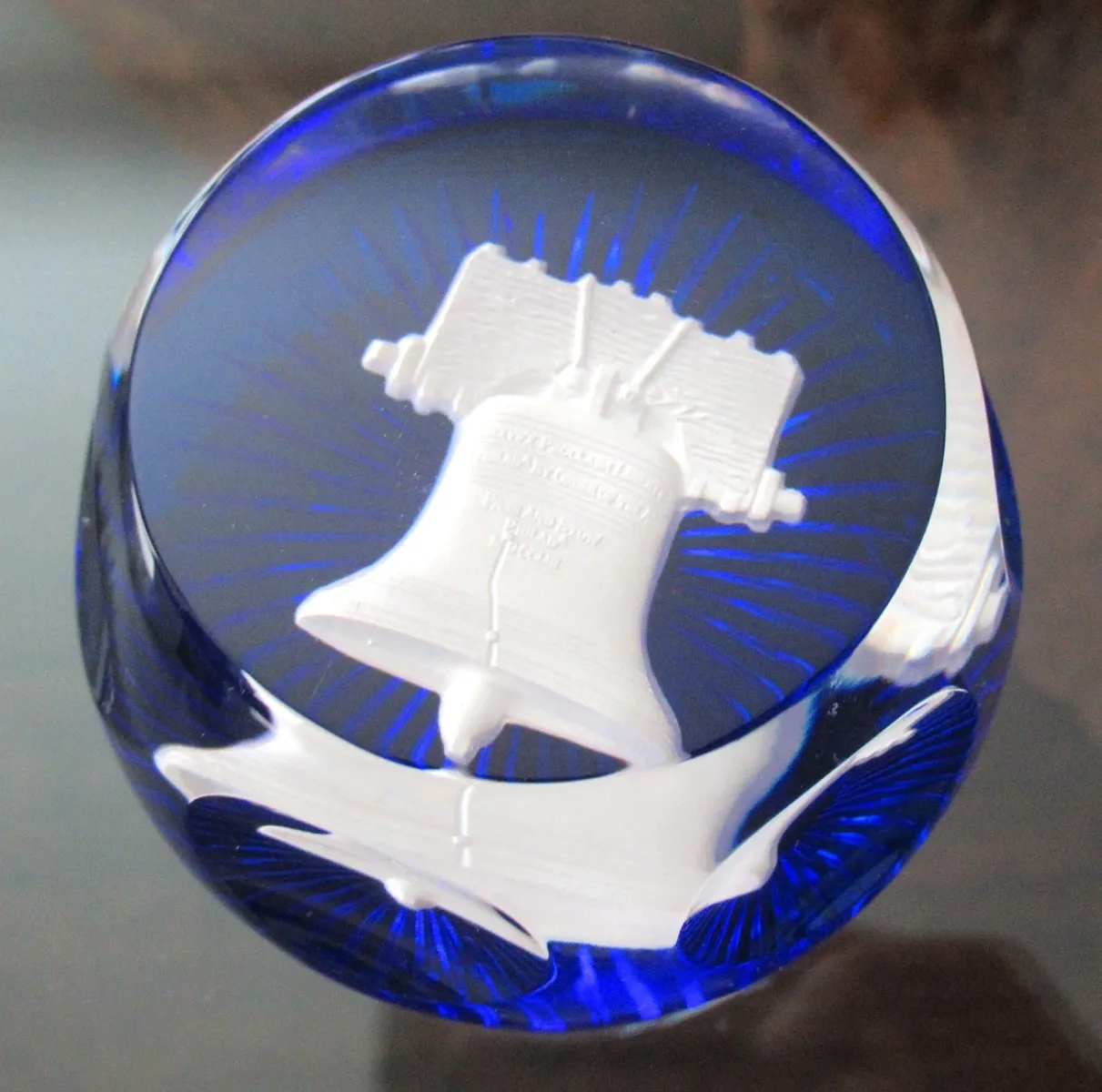 Baccarat Cobalt & Crystal LIBERTY BELL 1776 1976