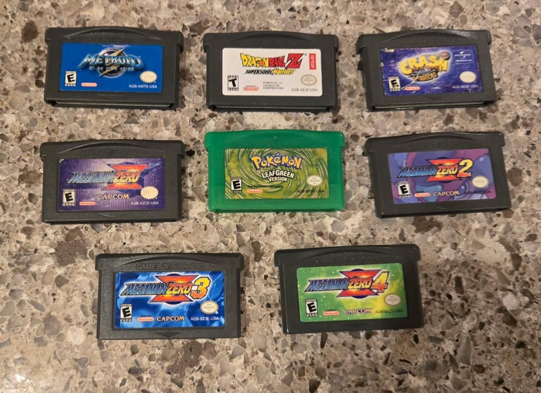 Nintendo Gameboy Advance game bundle including PokeMon Leafgreen! trades considered!